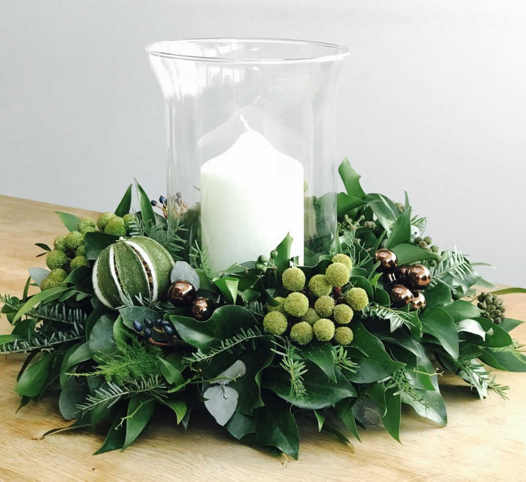 Kelly Russell Flowers, Battersea Florist, Christmas Table Centre